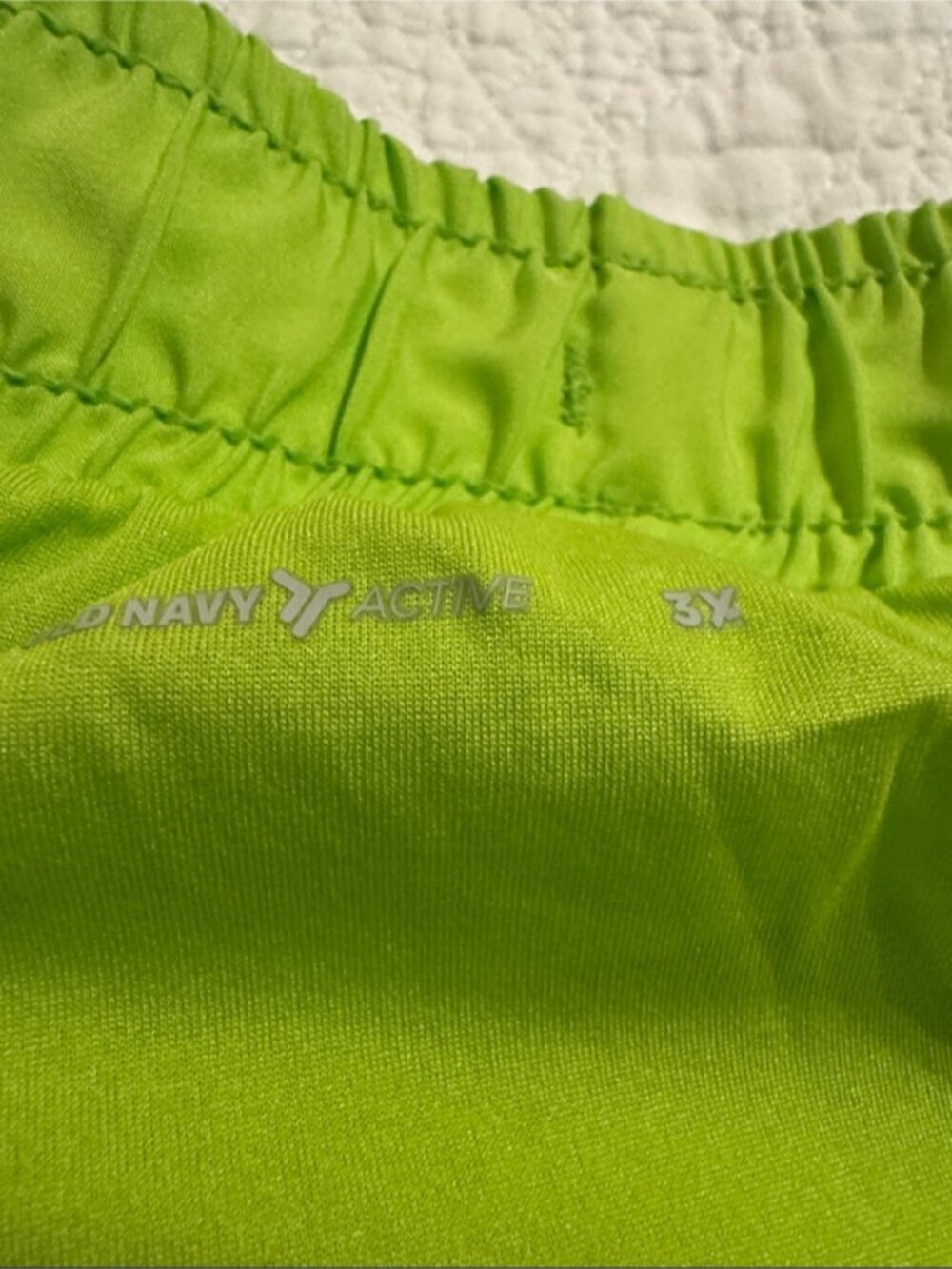 Neon Green Drawstring Athletic Shorts - Picture 2 of 2